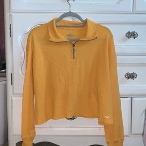 yellow hollister quarter-zip